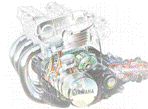 76-81 Yamaha XS750/850 Triple Engine Cutaway Drawing